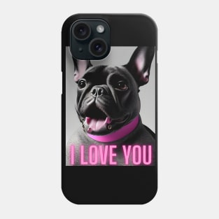 Cute French Bulldog Quote I Love You Phone Case