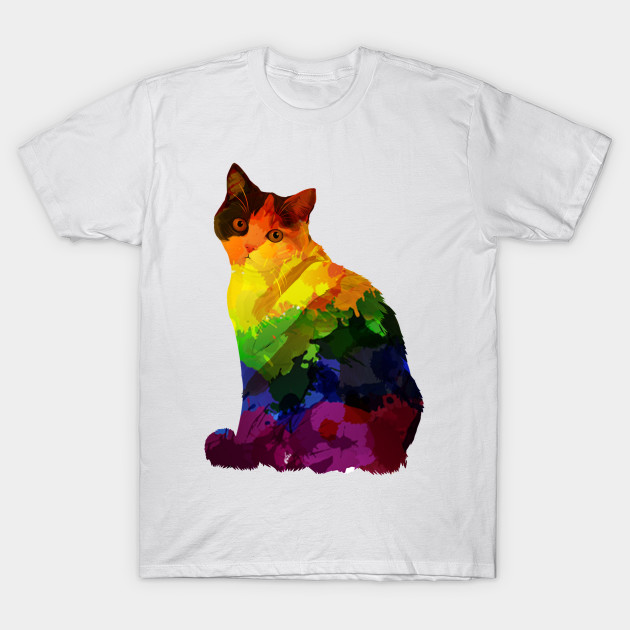 Gay Pride Cat Rainbow Lgbt Cat Rainbow T Shirt Teepublic