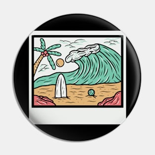 Design summer wave in the beach Pin