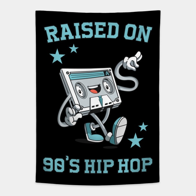 Raised on 90's Hip Hop: Funny Retro Cassette Tape Tapestry by TwistedCharm