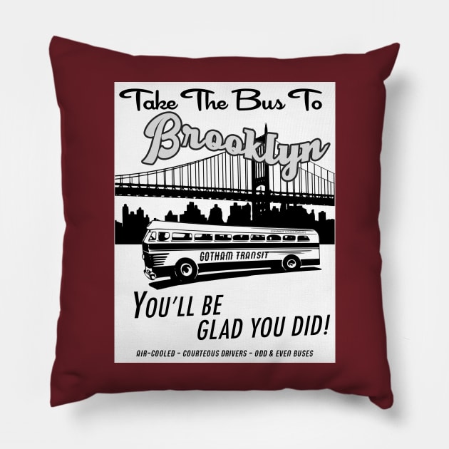 Brooklyn By Bus Pillow by Vandalay Industries