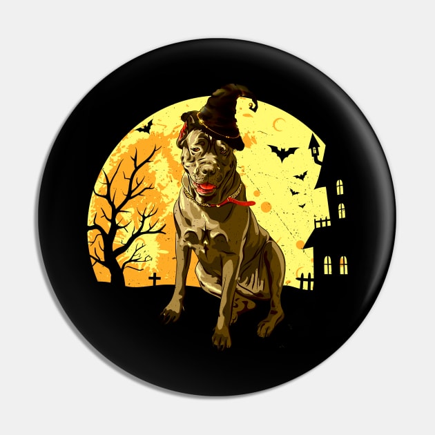 Scary italian cane corso Dog Witch Hat Halloween Pin by PaulAksenov