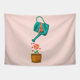 Watering can and flower Tapestry