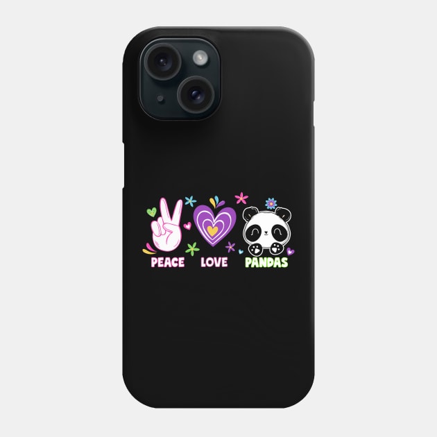 Peace Love Pandas Phone Case by thingsandthings