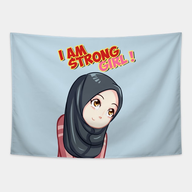 I Am Strong Girl ! Tapestry by Nizartdesign