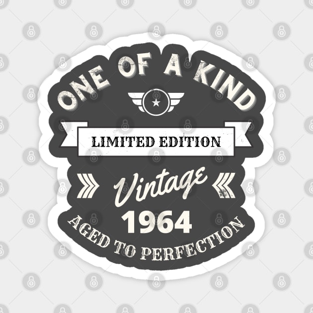 One of a Kind, Limited Edition, Vintage 1964, Aged to Perfection Magnet by Blended Designs