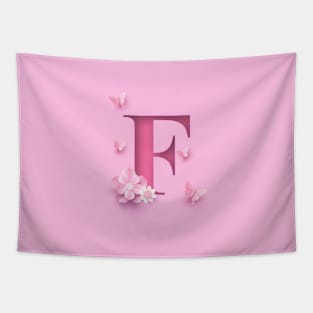 F Letter Personalized, Pink Minimal Cute Design, Birthday Gift, Christmas Gift, Tapestry