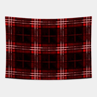 Red Black Plaid Tartan Pattern Tapestry