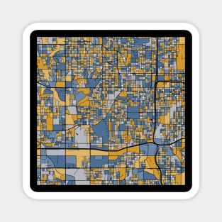 Omaha Map Pattern in Blue & Gold Magnet