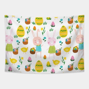 Seamless Easter Eggs and Bunnies Tapestry