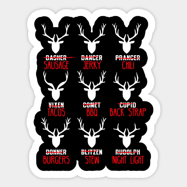 Deer Hunters All of Santa's Reindeer Sticker - Deer Hunters All Of Santas Reind - Sticker