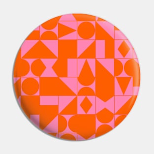 Pink and Orange Geometric Shapes Grid Pin