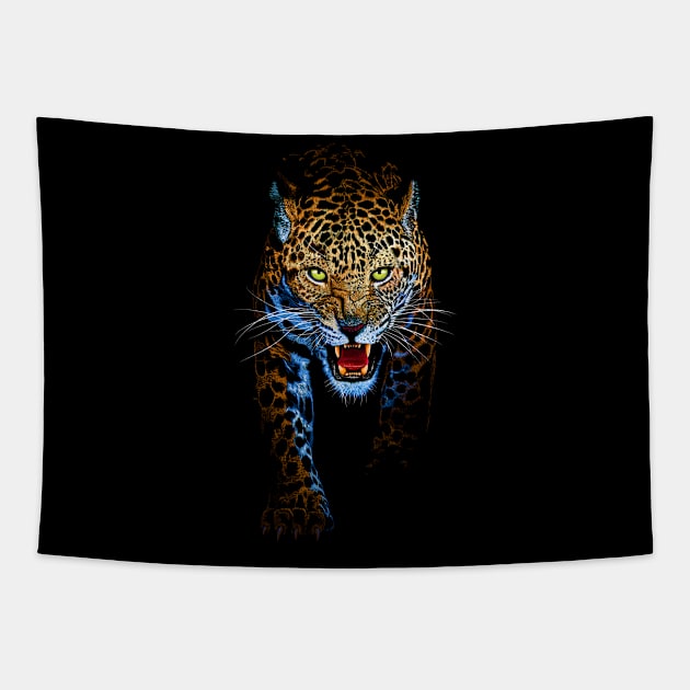 Leopard stalking Tapestry by albertocubatas