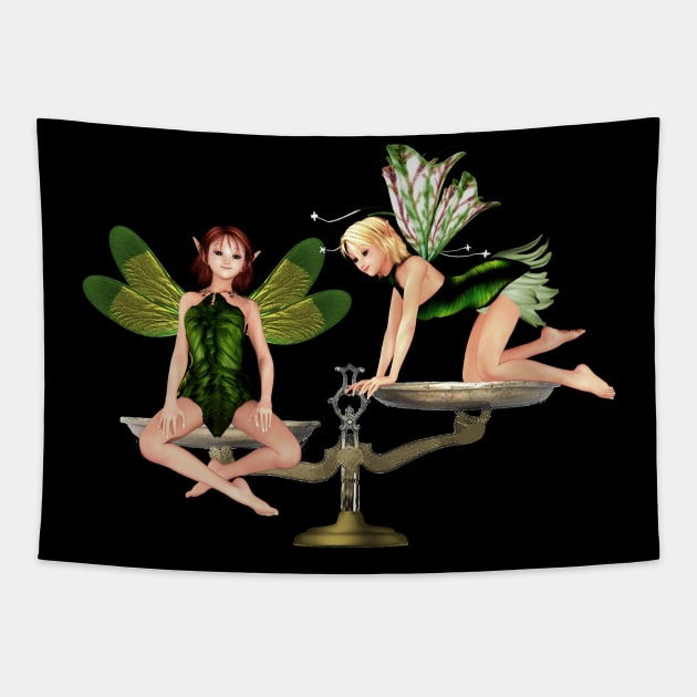 Libra woman girl fairy faerie elf scales Tapestry by Fantasyart123