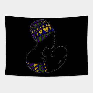 African Mom, Afro Woman with Baby, Black Pride, Mama Africa Tapestry