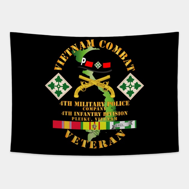 Vietnam Combat Veteran w 4th Military Police Co w 4th Infantry Division Tapestry by twix123844