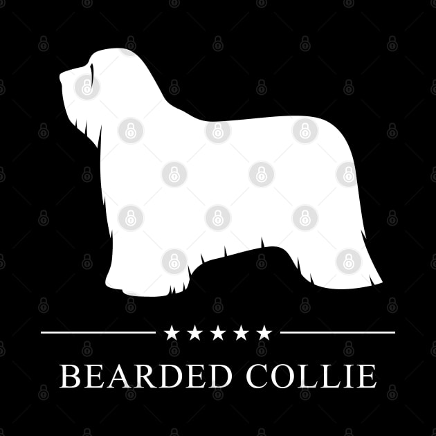 Bearded Collie Dog White Silhouette by millersye