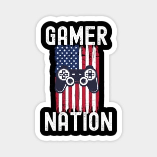 Patriotic Gamer Nation Video Gaming Control Flag Magnet