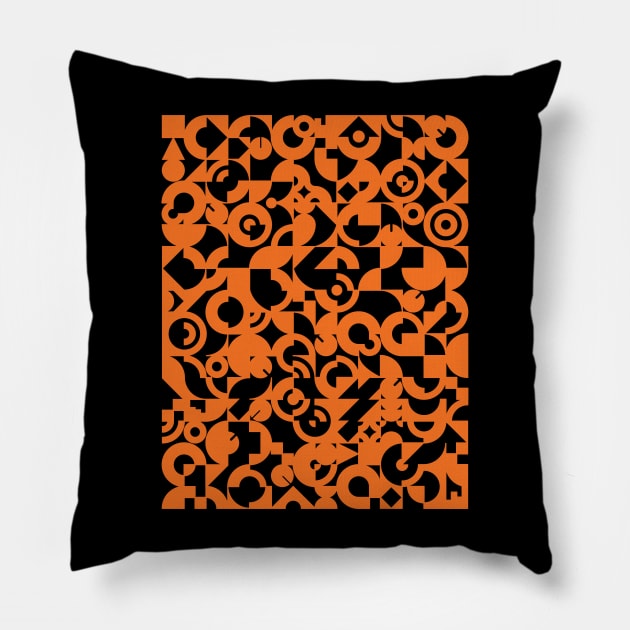 Electronic Musician Synthesizer Pattern Orange Pillow by Atomic Malibu