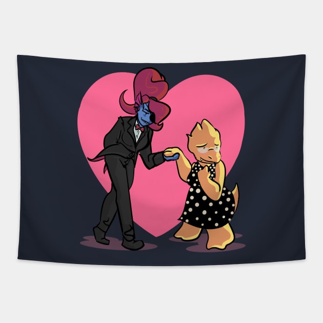 undyne x alphys Tapestry by inkpocket