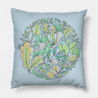Leaves and Birds Pillow