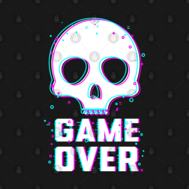 Game Over Skull Game Over Kids TShirt TeePublic