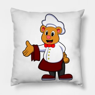 Bear as Cook with a Chef's hat Pillow