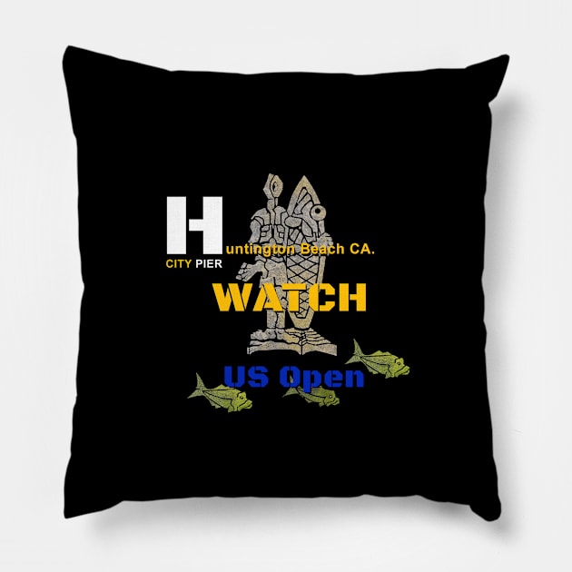 Huntington Beach California Open Pillow by The Witness