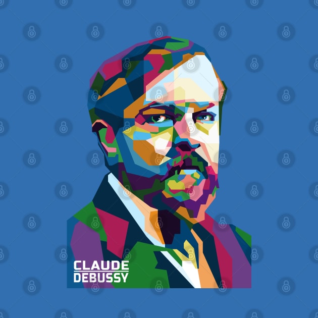 Abstract Pop Art Claude Debussy in WPAP by smd90