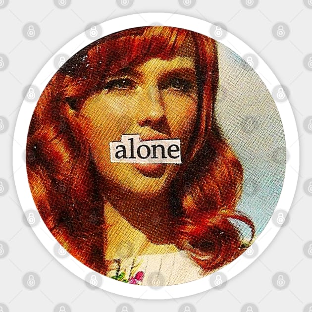 Alone collage art - Collage Art - Sticker | TeePublic