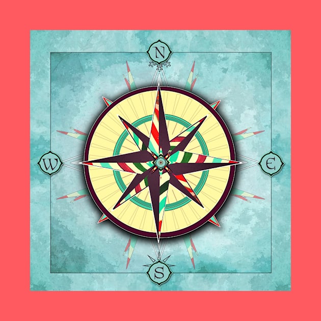 Bright Stripes Compass by DISmithArt