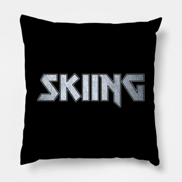 Skiing Pillow by Erena Samohai