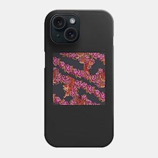 Sophisticated pattern with tiger on grey Phone Case