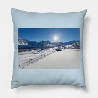 Winter mountain landscape - Tatry Mountains Pillow