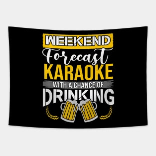 Karaoke machine beer drinking vocalist microphone Tapestry