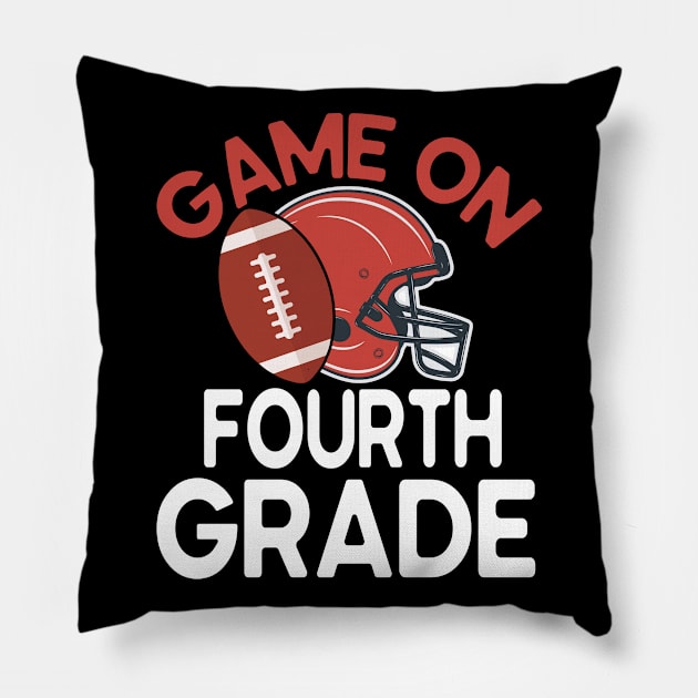 Football Player Student Back To School Game On Fourth Grade Pillow by joandraelliot