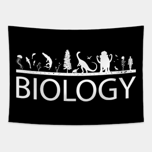 Biology (White Print) Tapestry