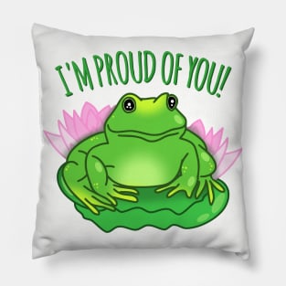 motivational frog is proud of you Pillow