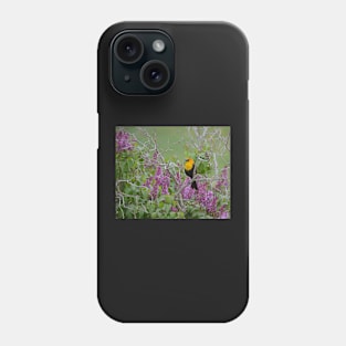 Yellow Head Blackbird and Lilacs Phone Case