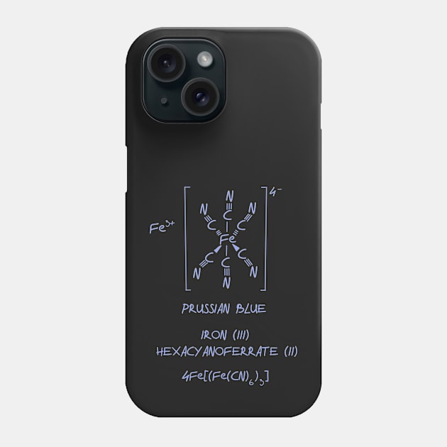 Pigment Molecules Prussian Blue Phone Case by squidego