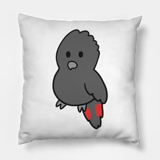 Cute Red Tailed Black Cockatoo Pillow