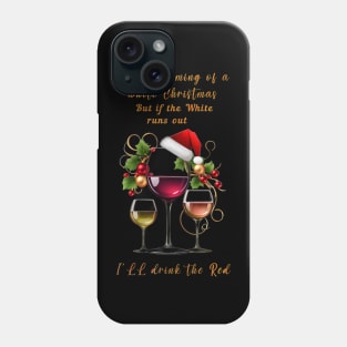 Christmas funny wine design Phone Case