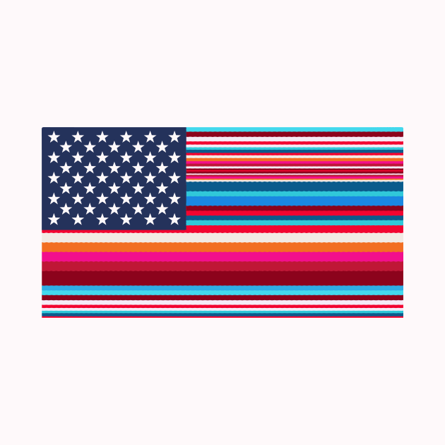 Proud Mexican American // Serape American Flag // USA Serape by Now Boarding