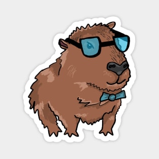 Capybara with bow tie and glasses Magnet