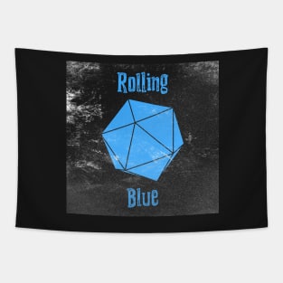 Rolling Blue Dice Tapestry