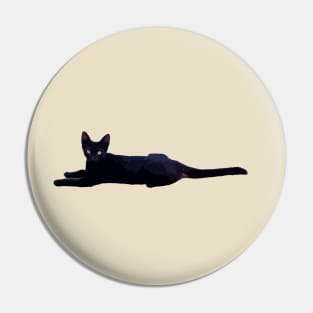 Black Cat With Huge Ears Vector Art Cut Out Pin