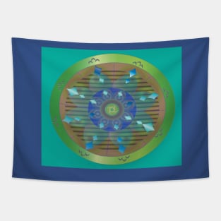 Tibetan wheel mandala Tapestry