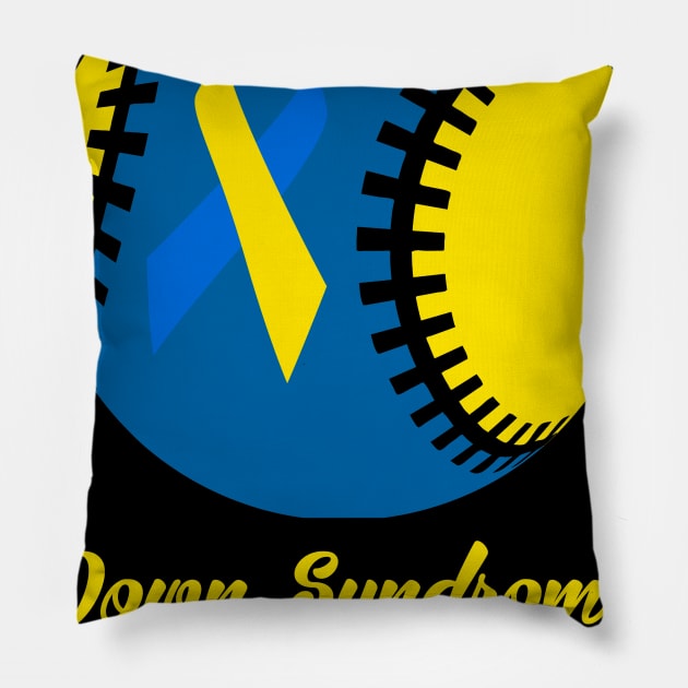 Down Syndrome Awareness Baseball Player Gift Pillow by nadinecarolin71415