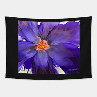 Blue Violet Bloom in Alcohol Ink Tapestry