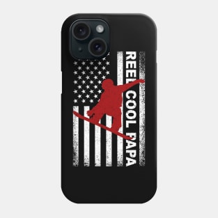 Reel Cool Papa Snowboarding American Flag Phone Case